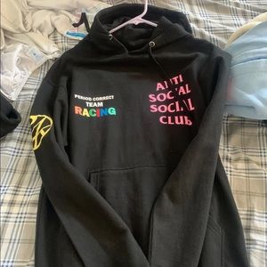 anti social social club racing hoodie SZ S